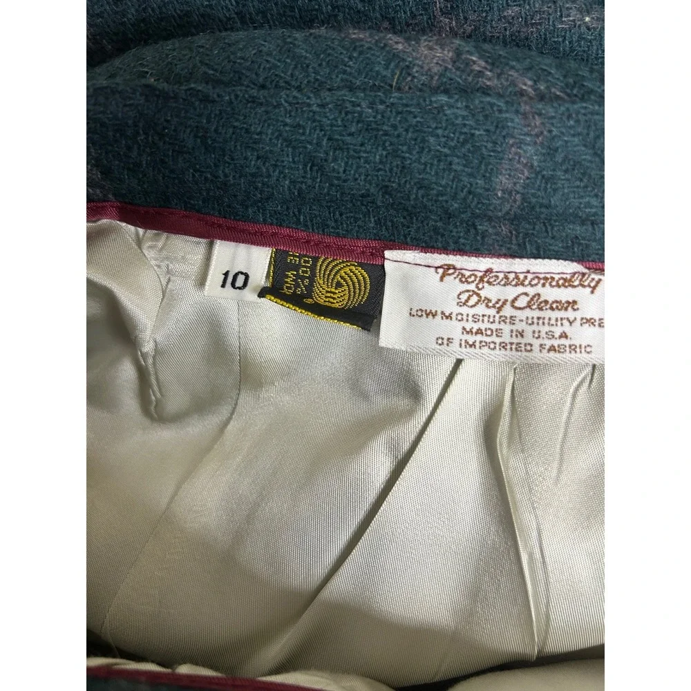 Vintage Bristol County‎ Wool Blend Plaid Pencil Skirt - Size 10